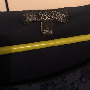 Blue above the knee lace dress